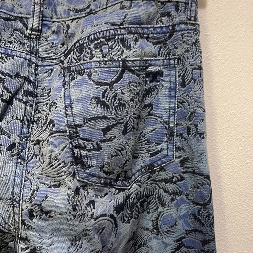 TORY Burch Ivy Super Skinny blue paisley jeans